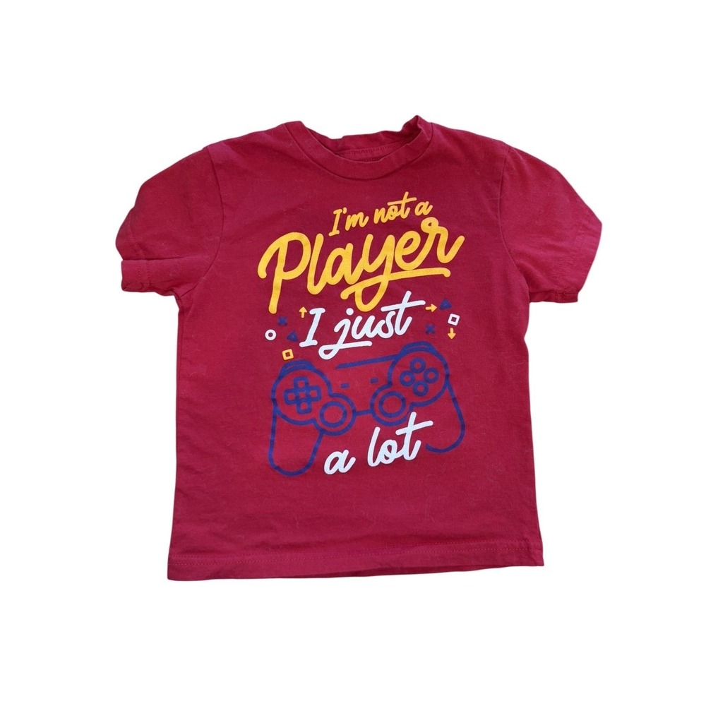 Izzy & Liv Toddler 3T Red I'm Not a Playerā Gamer Graphic T-Shirt